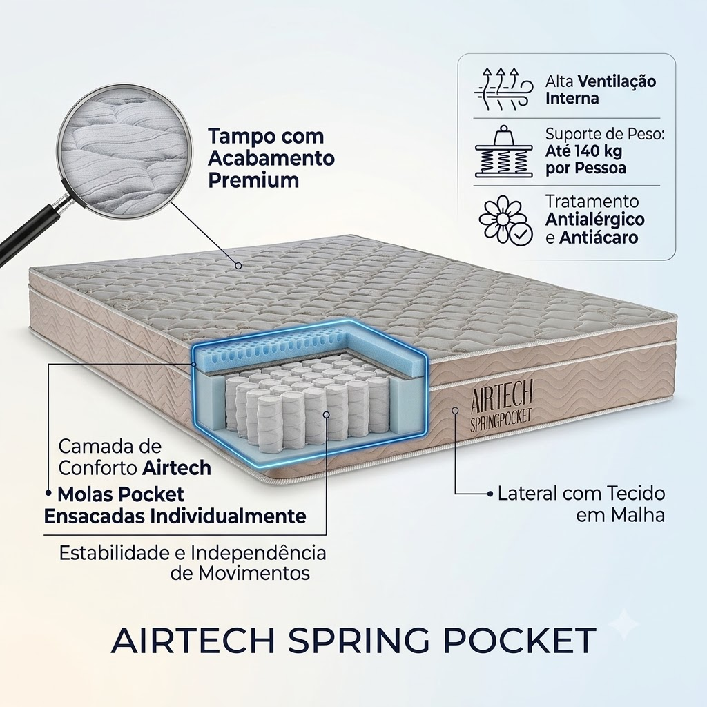 Colchão Airtech Spring Pocket Ortobom