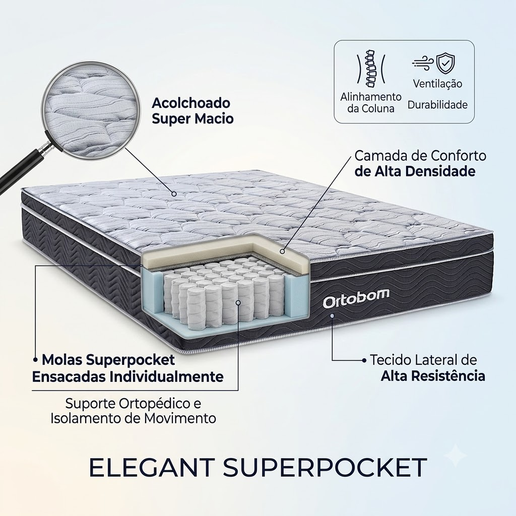 Colchão Elegant Superpocket Ortobom